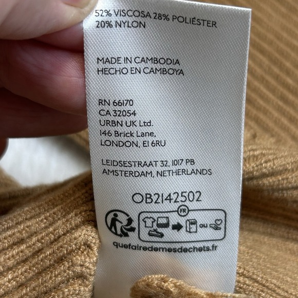 Maeve Anthropologie Ribbed Mock Neck Boxy Sweater In Honey - Size Large - Picture 7 of 7